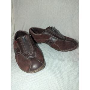 Dr Scholls Zip Top Shoes‎ Women's Brown Suede Leather - Size 7W